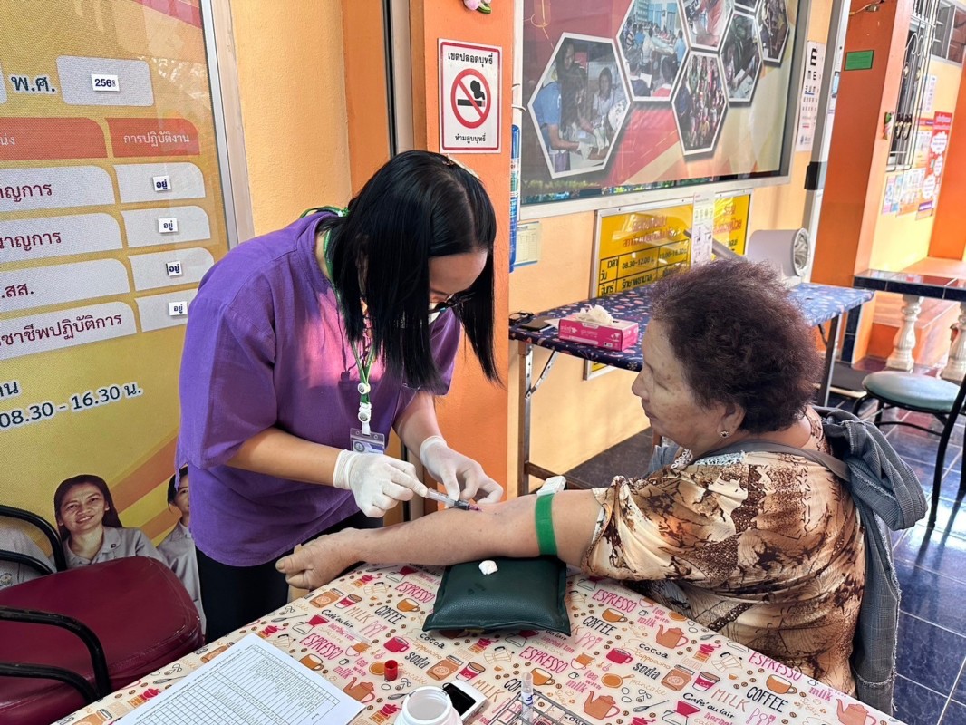 18 ก.พ.68 รพ.สต.บ้านสันป่าไร่ ให้บริการเจาะเลือด,วัดความดันโลหิต ผู้ป่วยโรคความดันโลหิตสูง (กลุ่ม2) 