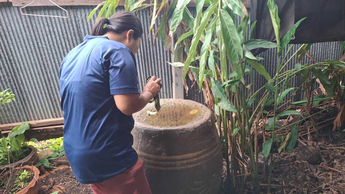 26 พฤษภาคม 2568 รพ.สต.บ้านสันป่าไร่ร่วมกับอาสาสมัครสาธารณสุข หมู่ที่ 3 บ้านป่าไร่เหนือ สำรวจและทำลายแหล่งเพาะพันธ์ลูกน้ำยุงลาย 100 เมตร รอบบ้านงานศพ จำนวน 11 หลัง จำนวนภาชนะทั้งหมด 87 ชิ้น พบ 2 ชิ้น ภาชนะที่พบทำลายทิ้งเรียบร้อยแล้ว