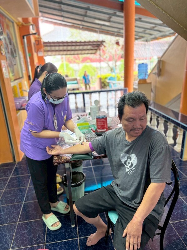 19 ส.ค.68 รพ.สต.บ้านสันป่าไร่ ให้บริการ เจาะเลือด ตรวจวัดความดันโลหิต ผู้ป่วย NCD กลุ่มที่ 3 (โรคความดันโลหิตสูง) จำนวน 52 ราย