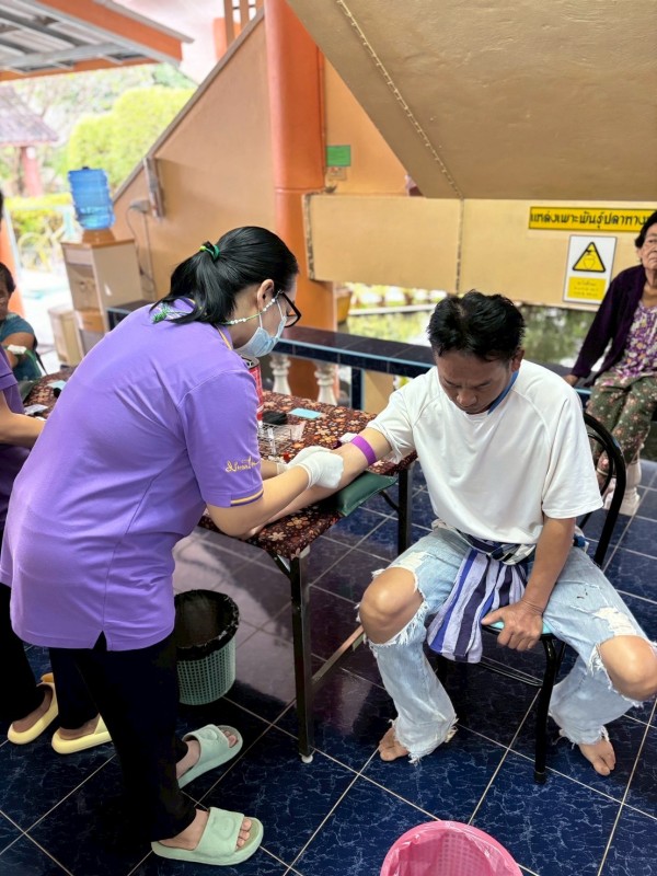 19 ส.ค.68 รพ.สต.บ้านสันป่าไร่ ให้บริการ เจาะเลือด ตรวจวัดความดันโลหิต ผู้ป่วย NCD กลุ่มที่ 3 (โรคความดันโลหิตสูง) จำนวน 52 ราย