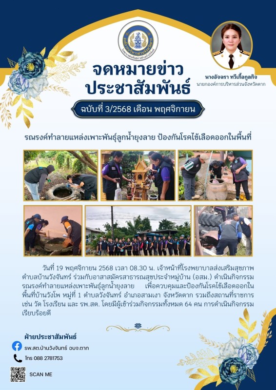 ข่าวประชาสัมพันธ์ ประกาศ  จดหมายข่าว รพ.สต.บ้านวังจันทร์