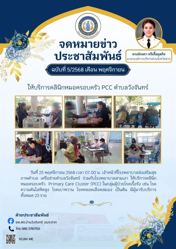 ข่าวประชาสัมพันธ์ ประกาศ  จดหมายข่าว รพ.สต.บ้านวังจันทร์