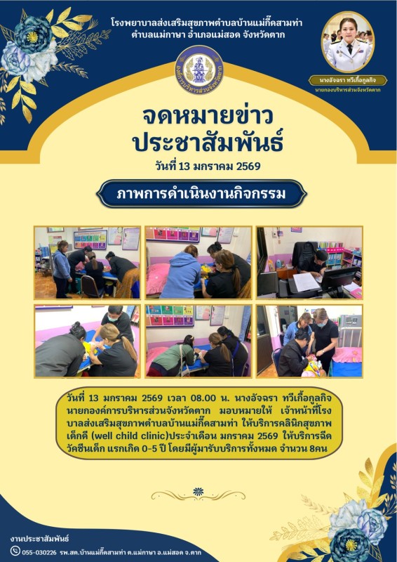 วันที่ 13 มกราคม 2569 (งาน 2) (บ้านแม่กึ้ดสามท่า)