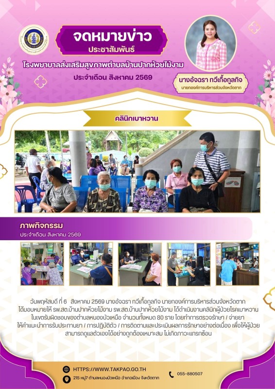 วันที่ 6 สิงหาคม 2569 (บ้านปากห้วยไม้งาม)