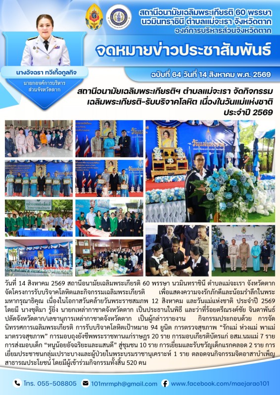 วันที่ 14 สิงหาคม 2569 (สอน. ต.แม่จะเรา)