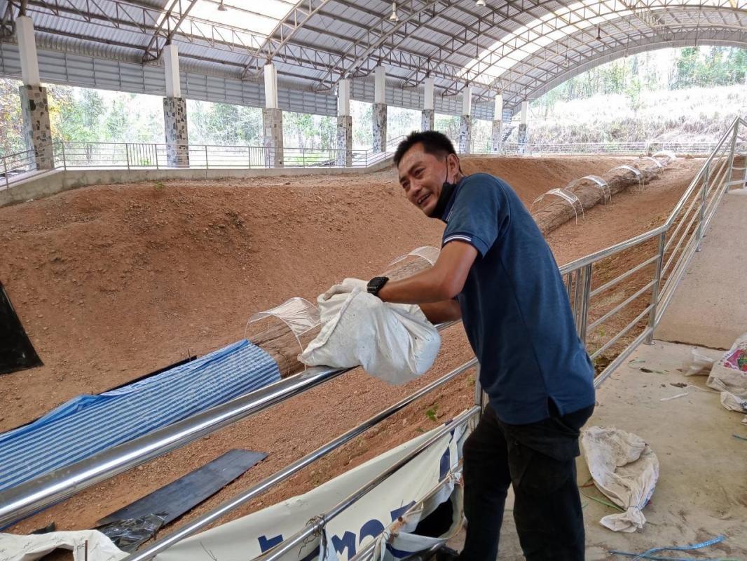 นายณัฐวุฒิ ทวีเกื้อกูลกิจ นายกองค์การบริหารส่วนจังหวัดตาก ในฐานะผู้อำนวยการอุทยานธรณีไม้กลายเป็นหินตากพร้อมด้วย ว่าที่ ดร.ฑีฆะพล ทวีเกื้อกูลกิจ รองนายกองค์การบริหารส่วนจังหวัดตาก นำเจ้าหน้าที่ ร่วมดำเนินการ จัดเรียงหินกรวด ในบริเวณ ไม้กลายเป็นหิน ต้นที่ 1