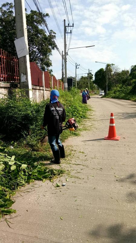 นายกองค์การบริหารส่วนจังหวัดตาก มอบหมายให้ เจ้าหน้าที่กองการศึกษาศาสนาและวัฒนธรรม ดำเนินการตัดหญ้าบริเวณรอบรั้วด้านทิศใต้ 