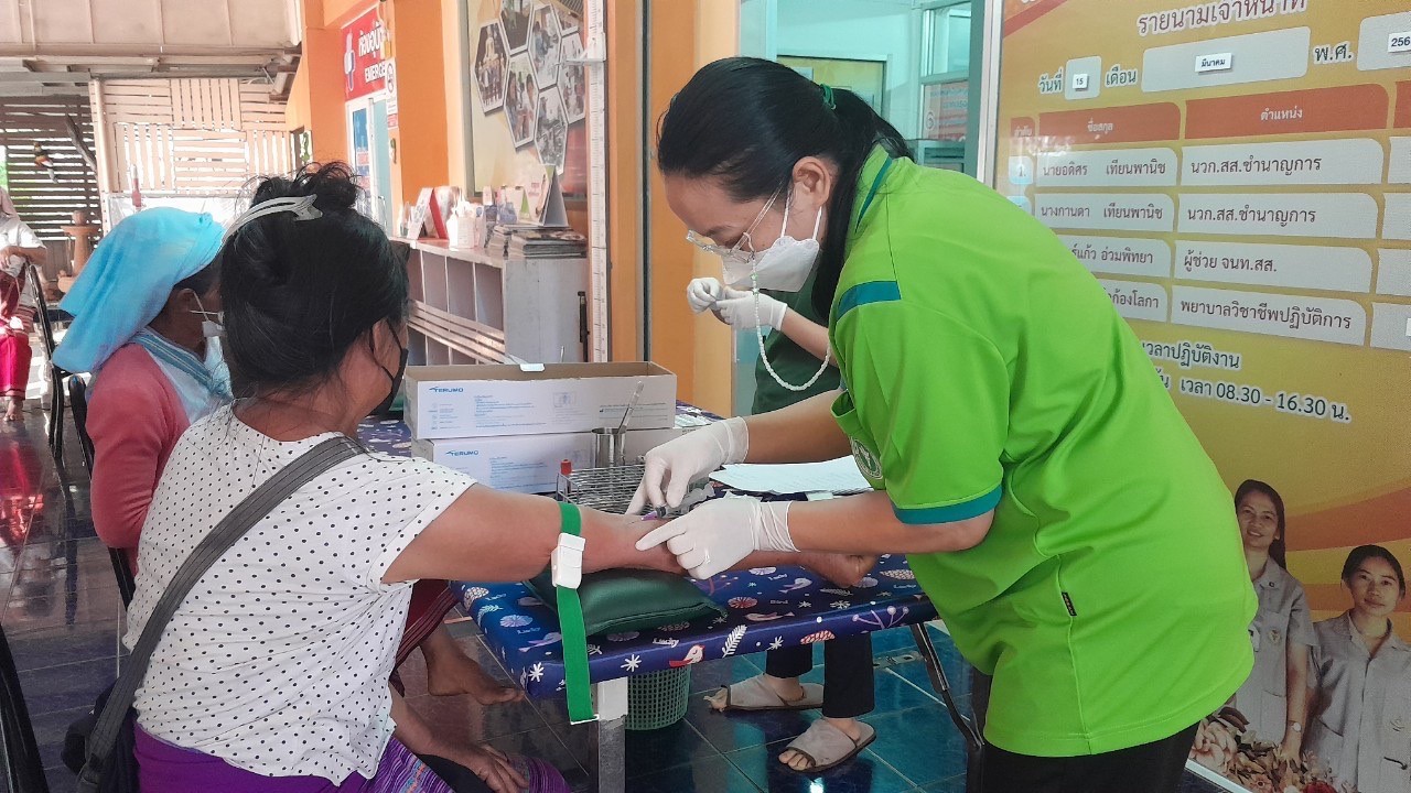 15/3/66 รพ.สต.บ้านสันป่าไร่ เจาะเลือด pt NCD กลุ่ม 3 (HT) และกลุ่มสงสัยป่วย DM รวม 32 ราย