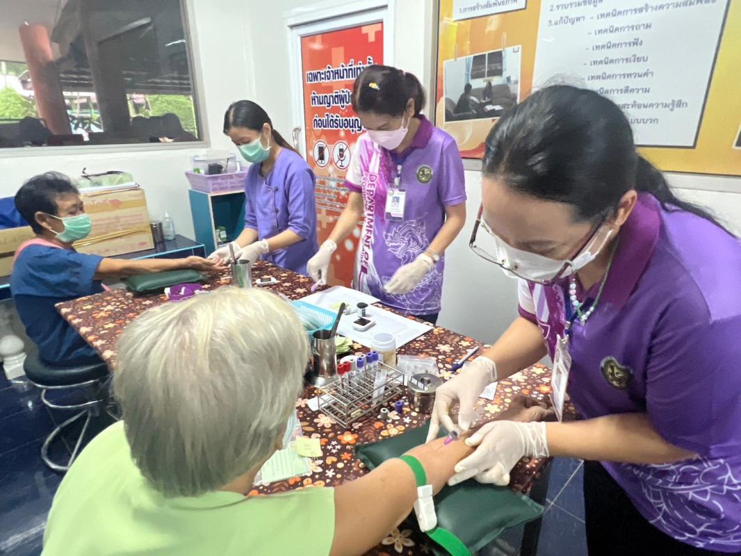 22/8/66 รพ.สต.บ้านสันป่าไร่ เจาะเลือด วัดความดันโลหิต ชั่งน้ำหนัก pt NCD กลุ่มที่ 2 (HTไทย) จำนวน 50 ราย