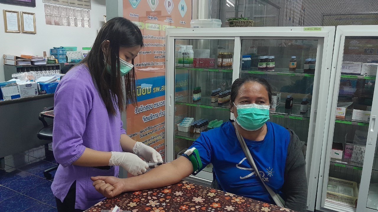 19/9/66 รพ.สต.บ้านสันป่าไร่ เจาะเลือด pt NCD กลุ่ม 3 จำนวน 21 คน