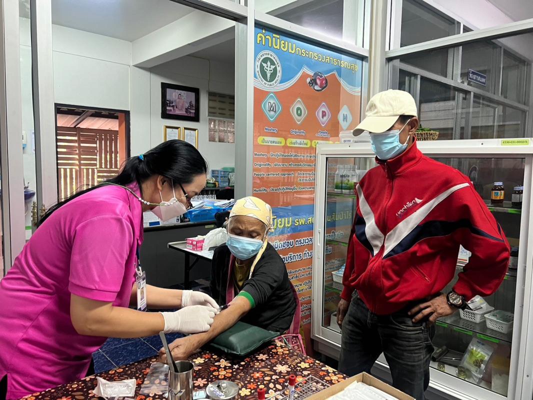 19/9/66 รพ.สต.บ้านสันป่าไร่ เจาะเลือด pt NCD กลุ่ม 3 จำนวน 21 คน