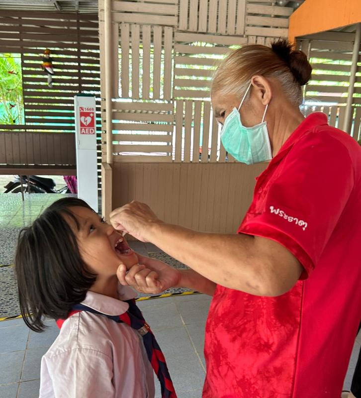 20/9/66 รพ.สต.บ้านสันป่าไร่ ฉีดวัคซีนนักเรียน (รอบที่ 3) จำนวน 5 โรงเรียน 42 คน