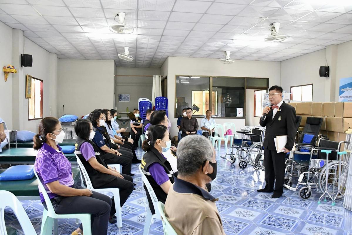 นายกองค์การบริหารส่วนจังหวัดตาก เป็นประธานเปิดพิธีมอบอุปกรณ์เครื่องช่วยความพิการ ตามศูนย์สาธิตและธนาคารยืม - คืน กายอุปกรณ์ ประจำปีงบประมาณ พ.ศ.2566 โรงพยาบาลแม่สอด อำเภอแม่สอด จังหวัดตาก ณ ศูนย์กายภาพบำบัดชุมชน ตำบลพะวอ อำเภอแม่สอด จังหวัดตาก 