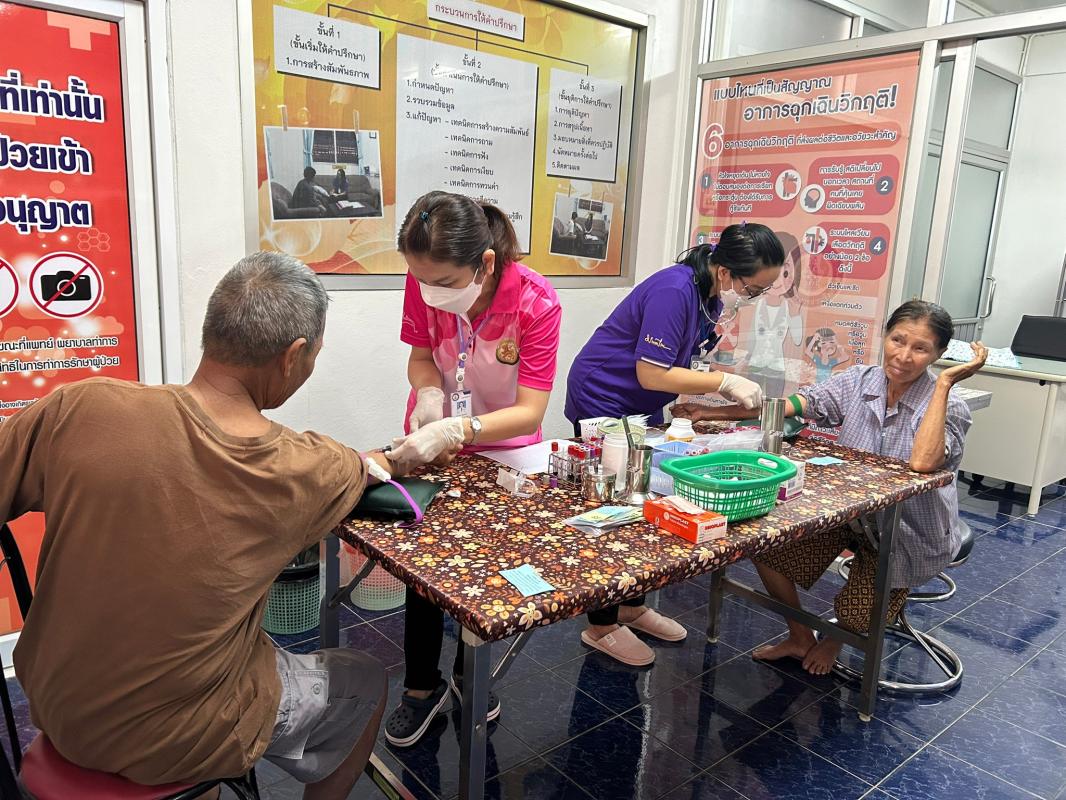 21-22 พ.ย.66 รพ.สต.บ้านสันป่าไร่ เจาะเลือดประจำปี( screening lab ), วัดความดันฯ , ตรวจสุขภาพ , ตรวจคลื่นไฟฟ้าหัวใจ(EKG) , ตรวจปัสสาวะ ผู้ป่วยโรคความดันโลหิตสูงที่รับยาที่ รพ.สต.บ้านสันป่าไร่ กลุ่ม 2 จำนวน 51 ราย