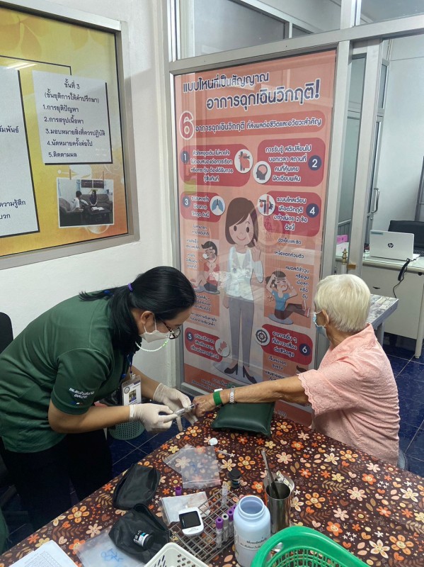 17 มกราคม 2567 รพ.สต.บ้านสันป่าไร่ เจาะเลือด,วัดความดันโลหิต,ชั่งน้ำหนัก,ยืนยันตัวตน ผู้ป่วยโรคเบาหวาน จำนวน 20 ราย