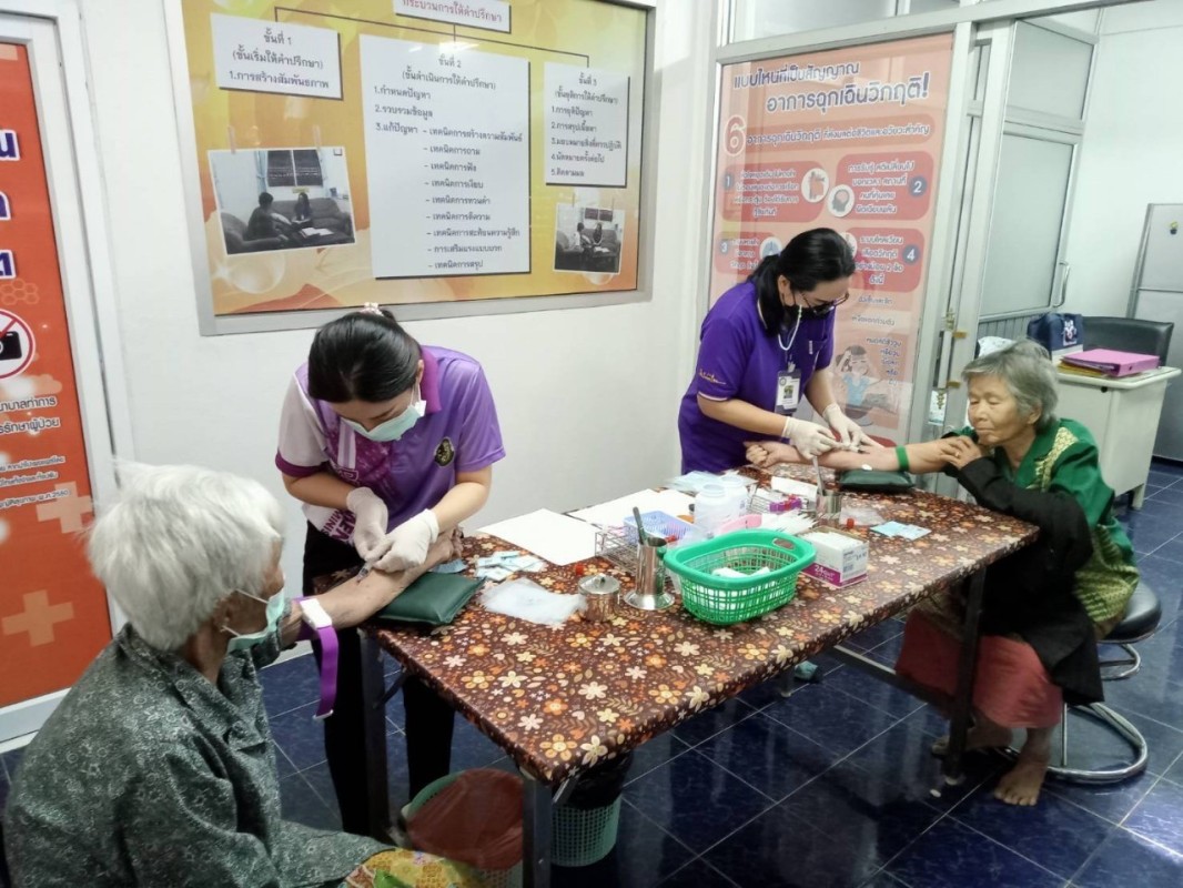 20 ก.พ.2567 รพ.สต.บ้านสันป่าไร่ เจาะเลือด , วัดความดันโลหิต , ตรวจปัสสาวะ ผู้ป่วยโรคความดันโลหิตสูง ที่รับยาที่ รพ.สต.บ้านสันป่าไร่ (กลุ่ม 2) จำนวน 51 ราย