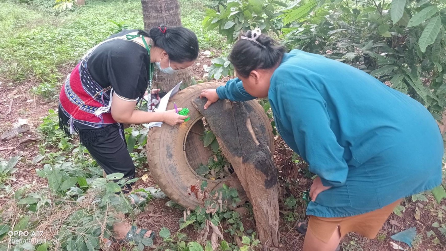 6 ก.ย. 67 เวลา 17.00 น. นางเสาร์แก้ว อ่วมพิทยา เจ้าพนักงานสาธารณสุข รพ.สต.บ้านสันป่าไร่ ร่วมกับอสม.ม.3 บ้านจบปิ และอบต.พระธาตุ ควบคุมโรคไข้เลือดออก รอบที่ 1 เคส R/O DF ดญ.วิพาวี ติ๊บตา