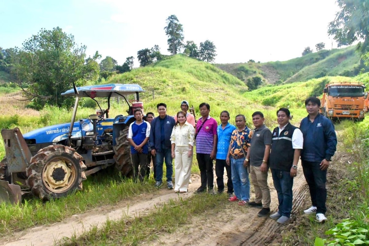 รองนายกองค์การบริหารส่วนจังหวัดตาก ลงพื้นที่ตรวจการทำงานของเครื่องจักรกลหนัก ในพื้นที่ตำบลพบพระ อำเภอพบพระ จังหวัดตาก 