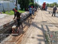 รายงานความก้าวหน้าโครงการฯ ลงทรายปรับระดับ ตั้งแบบข้างแล้วเทคอนกรีต