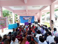 25 สิงหาคม 2568 นางเสาร์แก้ว อ่วมพิทยา เจ้าพนักงานสาธารณสุข รพ.สต.บ้านสันป่าไร่ ออกให้ความรู้เรื่องโรคหนอนพยาธิ การเก็บอุจจาระส่งตรวจและนัดหมายการส่งอุจจาระเพื่อตรวจหาไข่พยาธิ ในเด็กนักเรียนโรงเรียนจาตุรจินดา ตามโครงการพระราชดำริ สมเด็จพระกนิษฐาธิราชเจ้า 