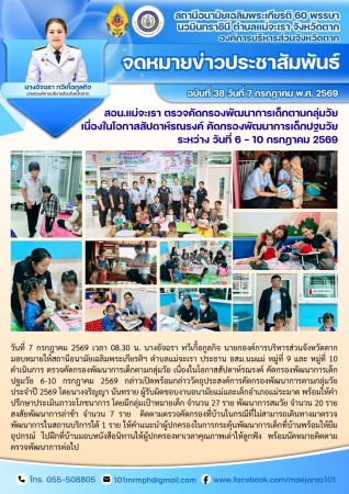 วันที่ 7 กรกฎาคม 2569 (สอน. ต.แม่จะเรา)