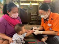 9 มีนาคม 2566 จนท.รพ.สต.บ้านสันป่าไร่ ออกหน่วยฉีดวัคซีน,เจาะเลือดตรวจhct,จ่ายยาpara syr,ferrous syr เด็กม.6 บ้านห้วยกระทิง