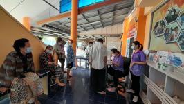 18/4/66 รพ.สต.บ้านสันป่าไร่ เจาะเลือด , วัดความดันฯ , ชั่งน้ำหนัก ผู้ป่วยโรคเบาหวานที่รับยาที่ รพ.สต.บ้านสันป่าไร่ จำนวน 18 ราย