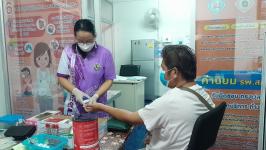 18/4/66 รพ.สต.บ้านสันป่าไร่ เจาะเลือด , วัดความดันฯ , ชั่งน้ำหนัก ผู้ป่วยโรคเบาหวานที่รับยาที่ รพ.สต.บ้านสันป่าไร่ จำนวน 18 ราย