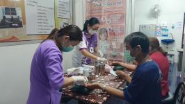 18/7/66 รพ.สต.บ้านสันป่าไร่ เจาะเลือด , วัดความดันโลหิต ผู้ป่วยโรคเบาหวาน ที่รับยาที่ รพ.สต.บ้านสันป่าไร่ จำนวน 20 ราย