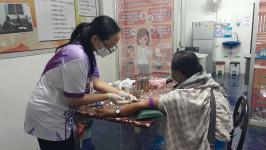 18/7/66 รพ.สต.บ้านสันป่าไร่ เจาะเลือด , วัดความดันโลหิต ผู้ป่วยโรคเบาหวาน ที่รับยาที่ รพ.สต.บ้านสันป่าไร่ จำนวน 20 ราย