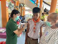 23/8/66 รพ.สต.บ้านสันป่าไร่ ติดตามฉีดวัคซีนนักเรียน (รอบสอง) จำนวน 5 โรงเรียน รวมนักเรียน 40 คน