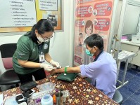 17 มกราคม 2567 รพ.สต.บ้านสันป่าไร่ เจาะเลือด,วัดความดันโลหิต,ชั่งน้ำหนัก,ยืนยันตัวตน ผู้ป่วยโรคเบาหวาน จำนวน 20 ราย