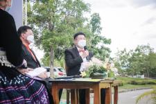 นายกองค์การบริหารส่วนจังหวัดตาก ในฐานะผู้อำนวยการอุทยานธรณีไม้กลายเป็นหินตาก ร่วมงานแถลงข่าวเตรียมจัดงาน “บันทึกสถิติโลก ไม้กลายเป็นหินที่ยาวที่สุดในโลก”